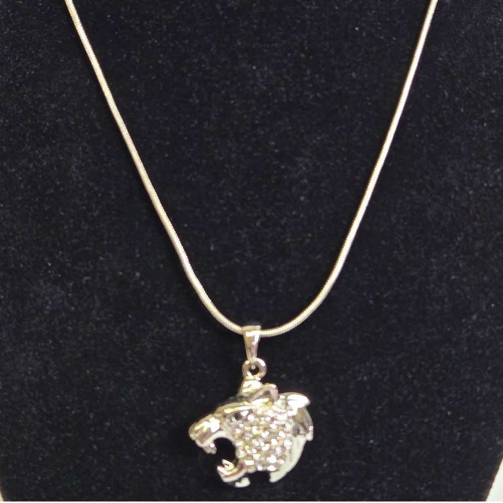 Lion Headโ Pendant Silver Tone Necklace, NK2217C, New